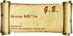 Groza Béla névjegykártya